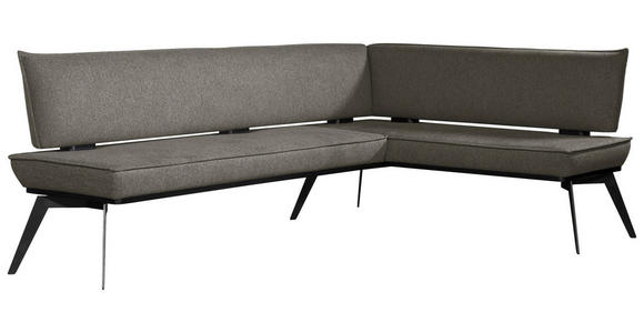 ECKBANK 235/165 cm Webstoff Schwarz, Dunkelgrau Buche massiv - Dunkelgrau/Schwarz, Basics, Holz/Textil (235/165cm) - Carryhome