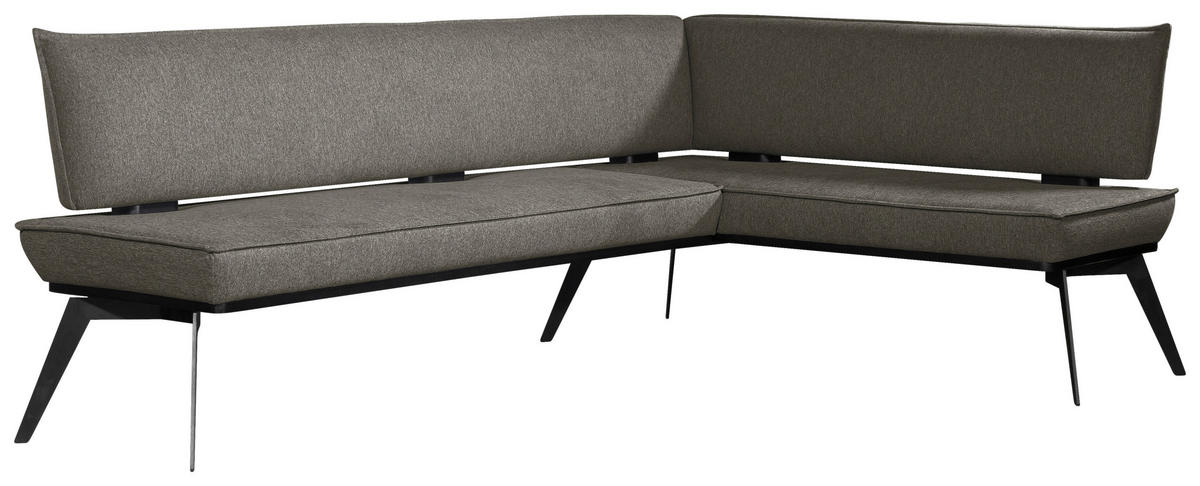 ECKBANK 235/165 cm Webstoff Schwarz, Dunkelgrau Buche massiv   - Dunkelgrau/Schwarz, Basics, Holz/Textil (235/165cm) - Carryhome