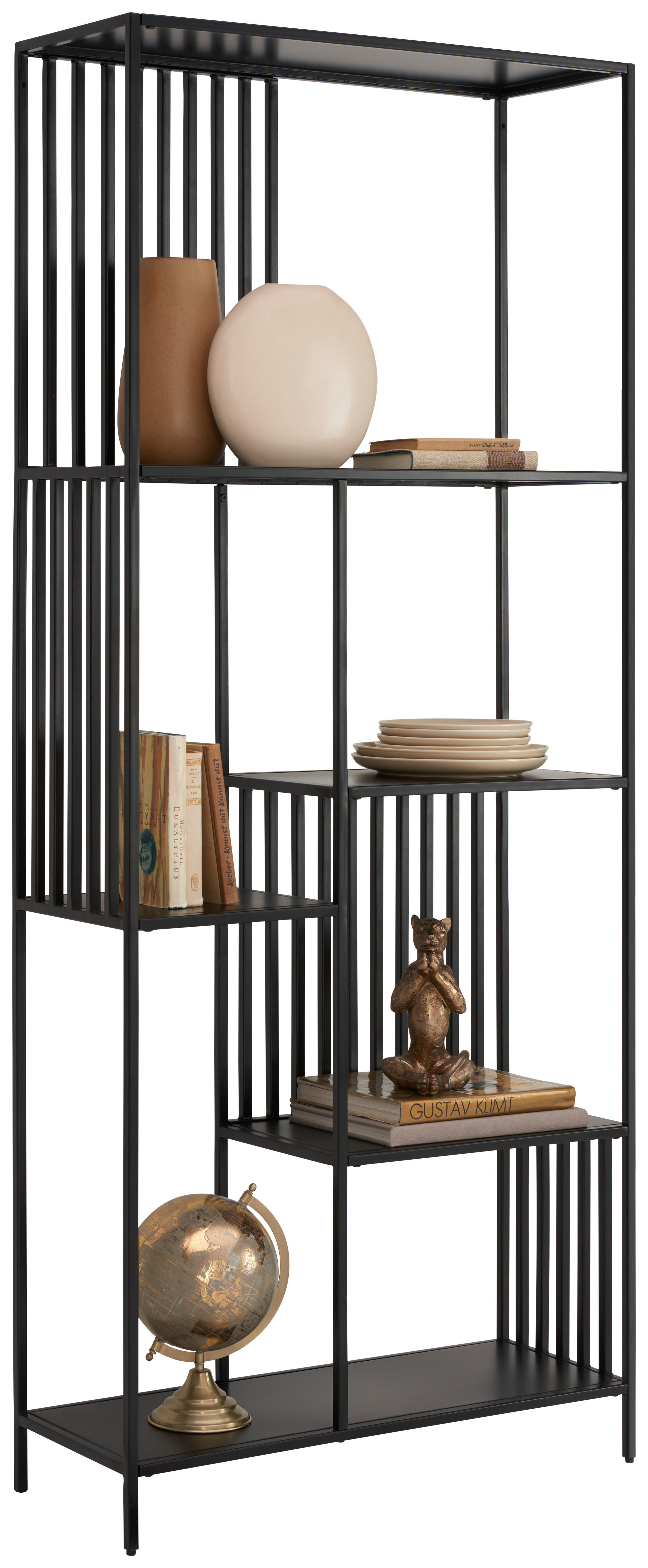 REGAL Schwarz  - Schwarz, Design, Metall (80/190/30cm) - Ambia Home