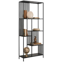 REGAL  80/190/30 cm Schwarz  - Schwarz, Design, Metall (80/190/30cm) - Ambia Home