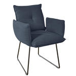 ARMLEHNSTUHL  in Stahl Struktur  - Schwarz/Dunkelblau, Design, Textil/Metall (65/90/70cm) - Dieter Knoll