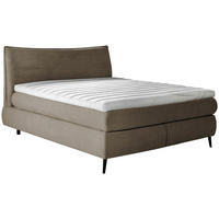 BOXSPRINGBETT 160/200 cm,  in Braun, gepolstertes Kopfteil, Topper, Matratzen, H3 + H4 = fest + sehr fest  - Schwarz/Braun, Trend, Holz/Textil (160/200cm) - Esposa