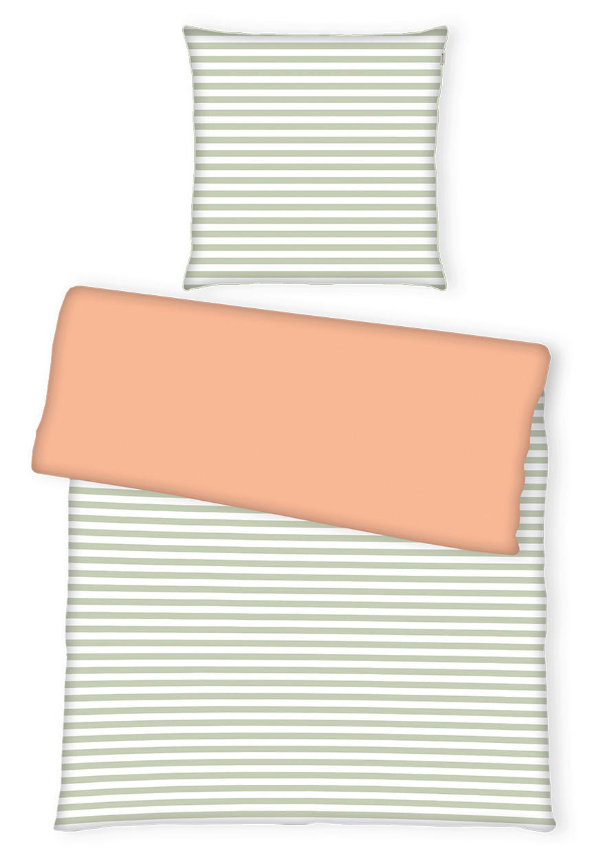 WENDEBETTWÄSCHE Perkal 155/220 cm  - Orange/Grün, Basics, Textil (155/220cm) - Tom Tailor
