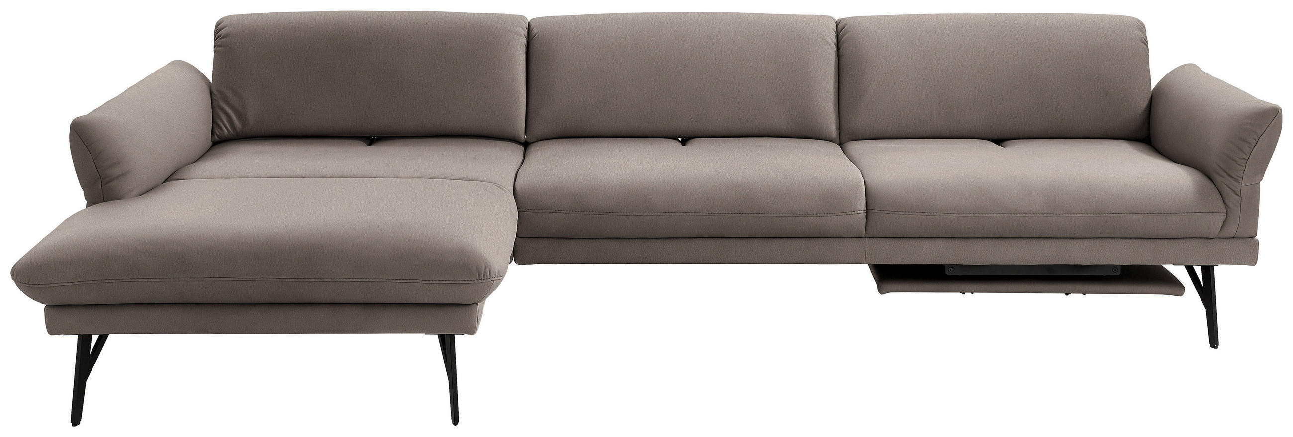 ROHOVÁ SEDACIA SÚPRAVA, koža, fango - fango/antracitová, Design, kov/koža (173/308cm) - Joop!