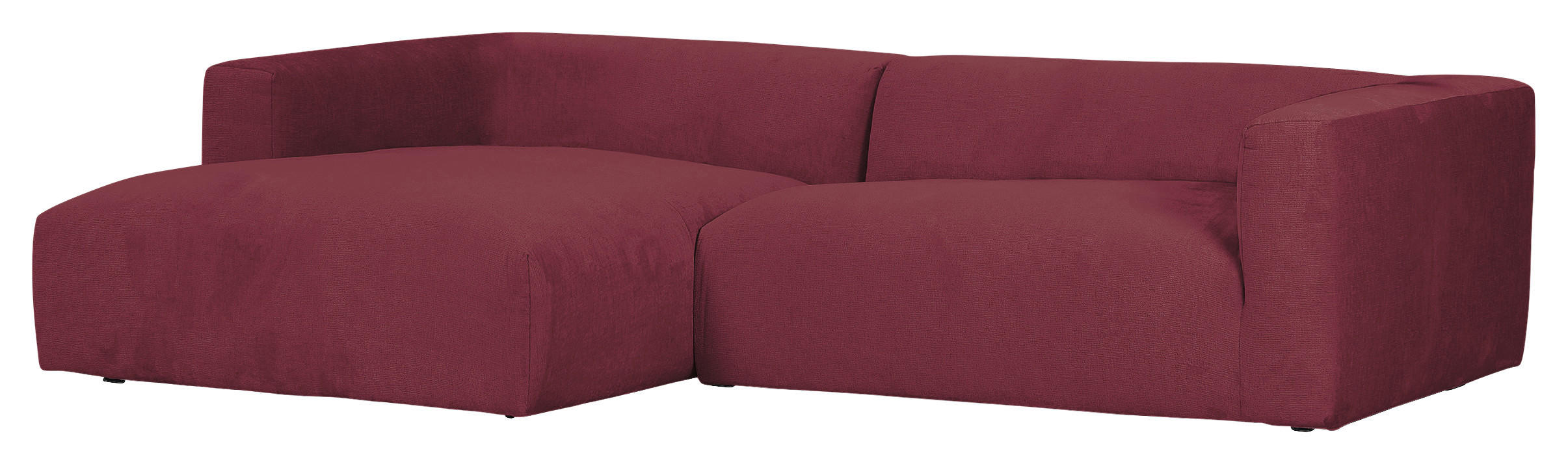 ECKSOFA Weinrot Chenille  - Weinrot/Schwarz, Design, Kunststoff/Textil (175/280cm) - Landscape