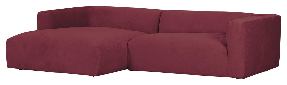 ECKSOFA in Chenille Weinrot  175/280 cm  - Weinrot/Schwarz, Design, Kunststoff/Textil (175/280cm) - Landscape