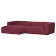 ECKSOFA in Chenille Weinrot  - Weinrot/Schwarz, Design, Kunststoff/Textil (175/280cm) - Landscape