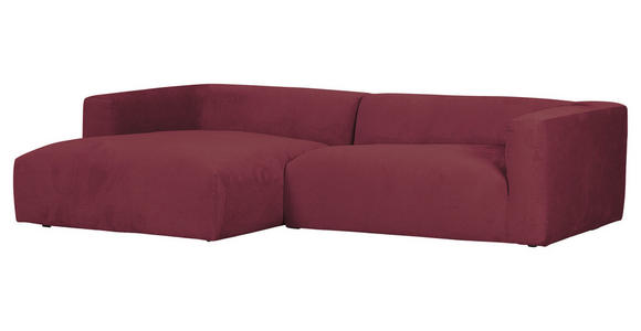 ECKSOFA in Chenille Weinrot  - Weinrot/Schwarz, Design, Kunststoff/Textil (175/280cm) - Landscape