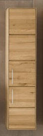 FALISZEKRÉNY 35/150/35 cm  - ezüst/tölgyfa, Natur, faalapú anyag/Üveg (35/150/35cm) - Linea Natura