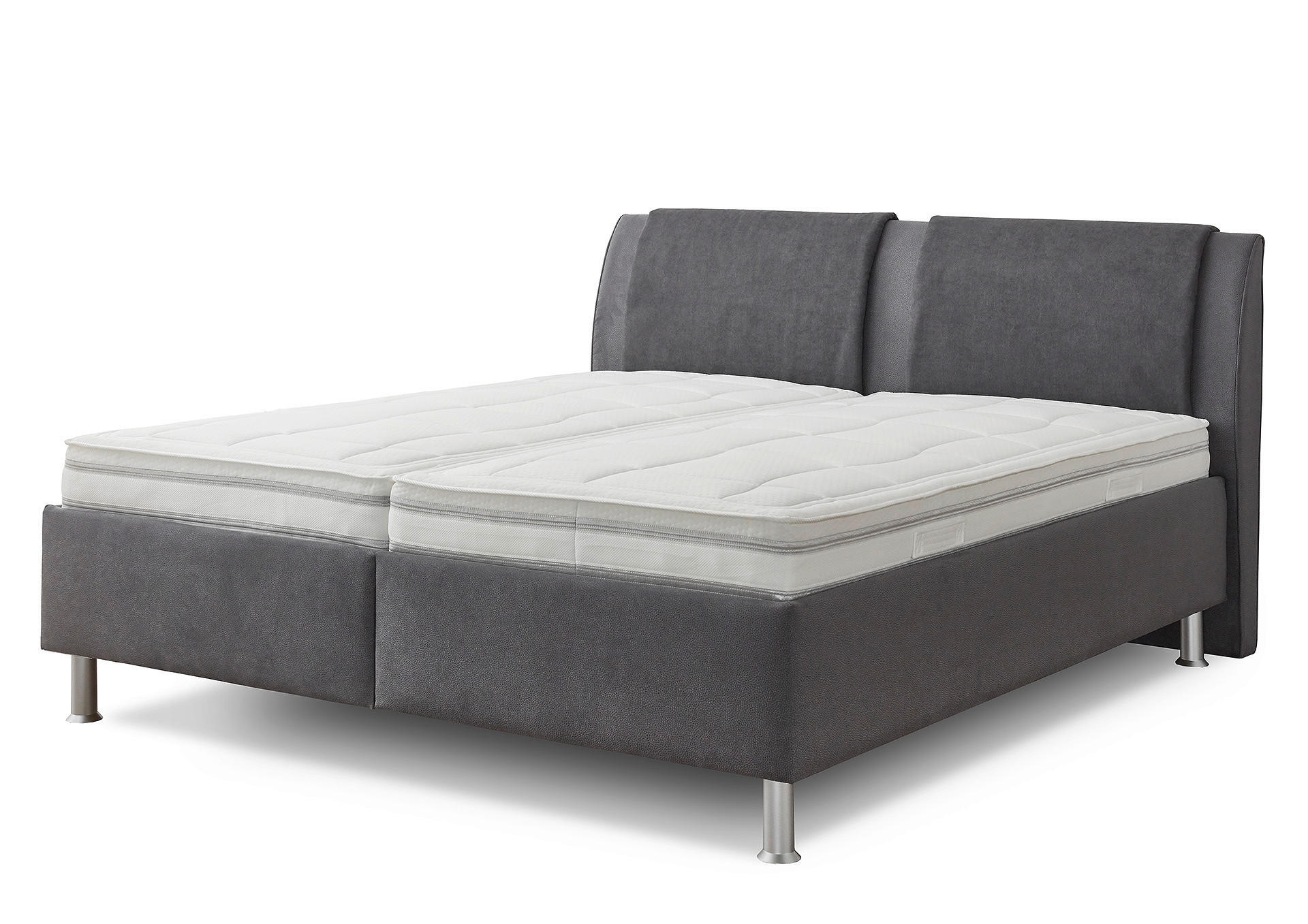 POSTEL BOXSPRING, 180/200 cm, šedá - šedá/barvy stříbra, Design, kompozitní dřevo/textil (180/200cm) - Beldomo - Sleep