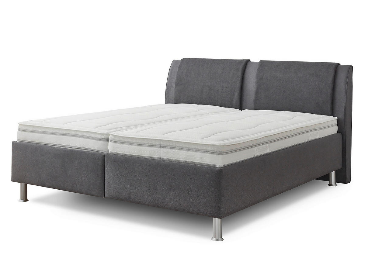 POSTEL BOXSPRING, 180/200 cm, šedá - šedá/barvy stříbra, Design, kompozitní dřevo/textil (180/200cm) - Beldomo - Sleep