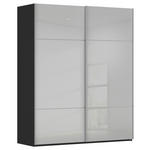 SCHWEBETÜRENSCHRANK 162/223/68 cm 2-türig Grau, Schwarz  - Alufarben/Schwarz, KONVENTIONELL, Glas/Holzwerkstoff (162/223/68cm) - Novel