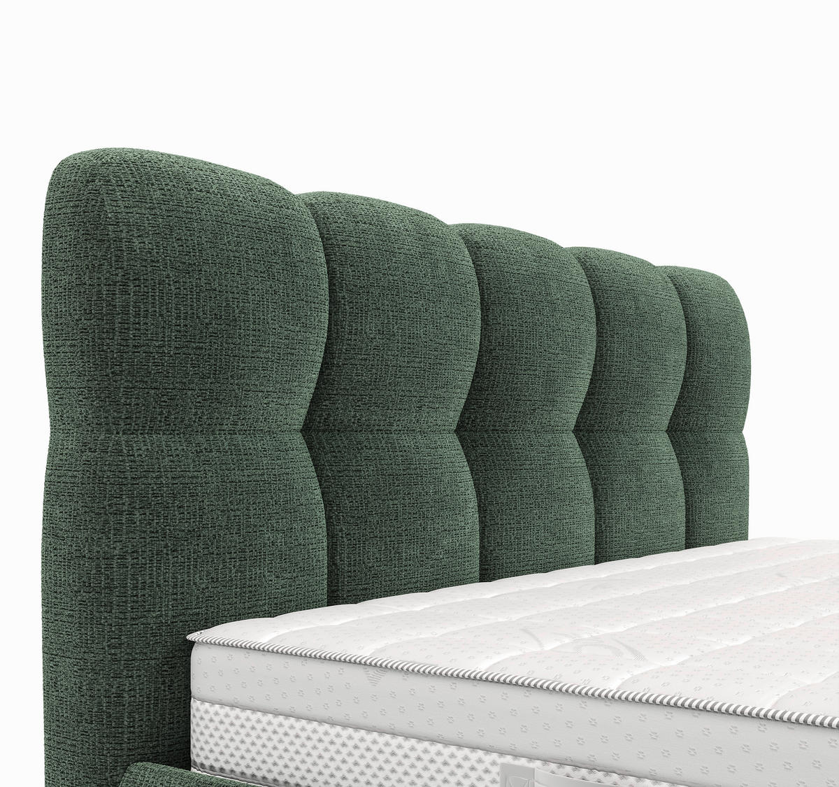 POLSTERBETT 180/200 cm,  in Grün, gepolstertes Kopfteil, Lattenrost,  - Schwarz/Bronzefarben, Design, Holz/Textil (180/200cm) - Boxxx