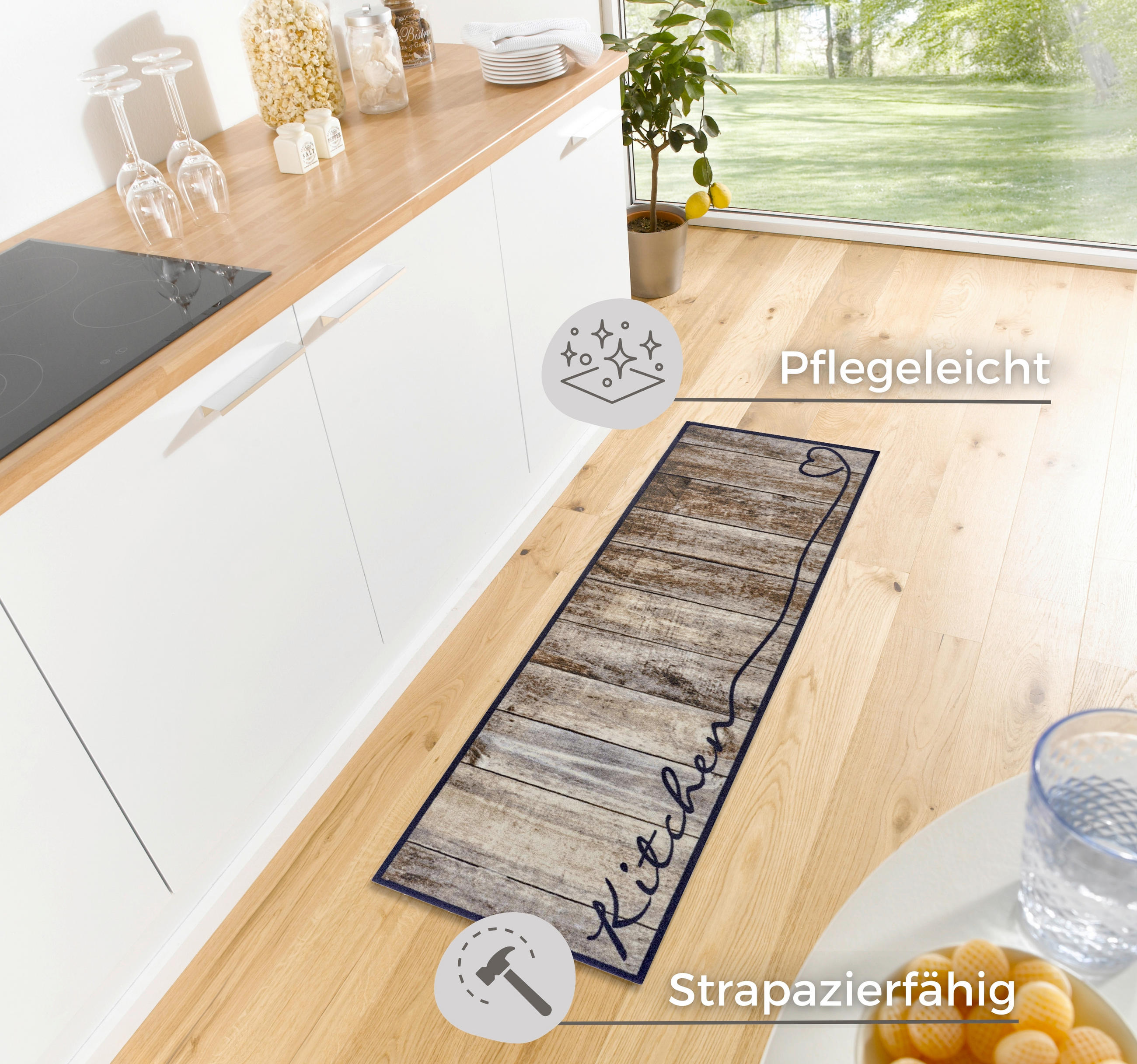 Küchenläufer in Braun/Taupe (r 50/150 cm Cook & Clean Braun, Taupe  - Taupe/Braun, Design, Kunststoff/Textil (50/150cm) - Hanse Home