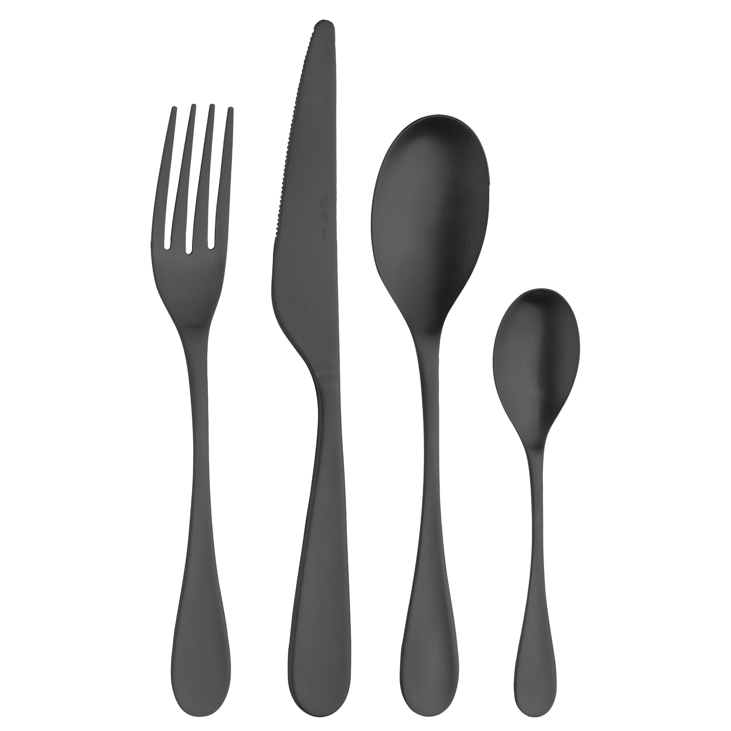 Besteckset Drop Black Schwarz