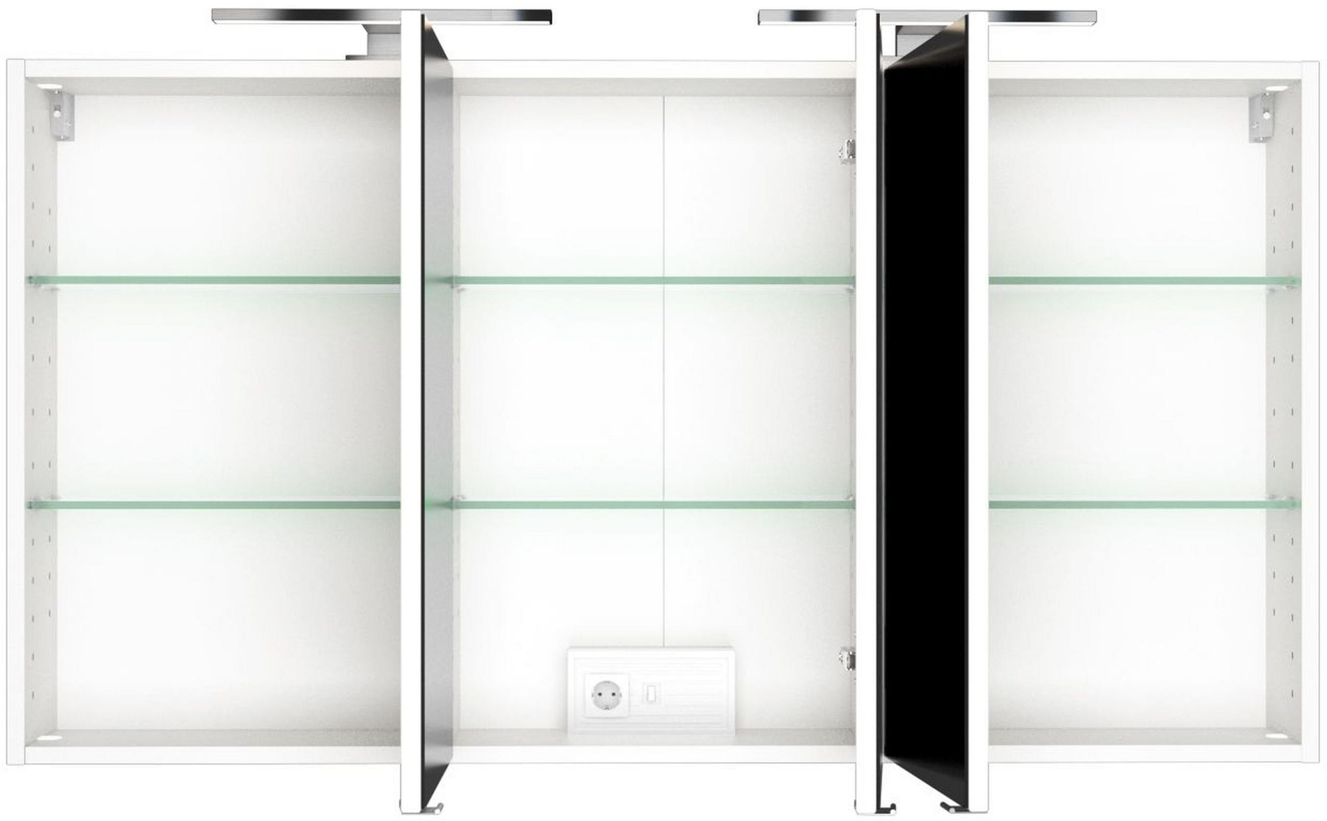 SPIEGELSCHRANK 120/66/20 cm  - Chromfarben/Weiß, Design, Glas/Holzwerkstoff (120/66/20cm) - Held