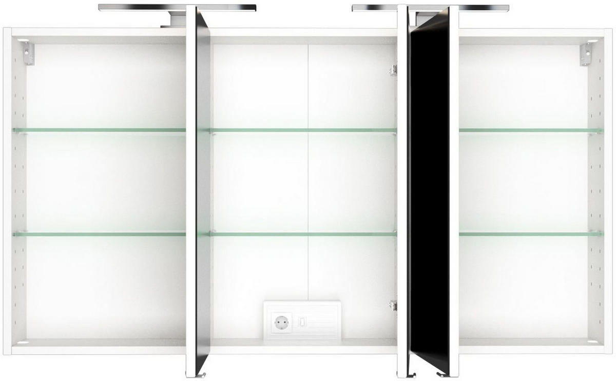 SPIEGELSCHRANK 120/66/20 cm  - Chromfarben/Weiß, Design, Glas/Holzwerkstoff (120/66/20cm) - Held
