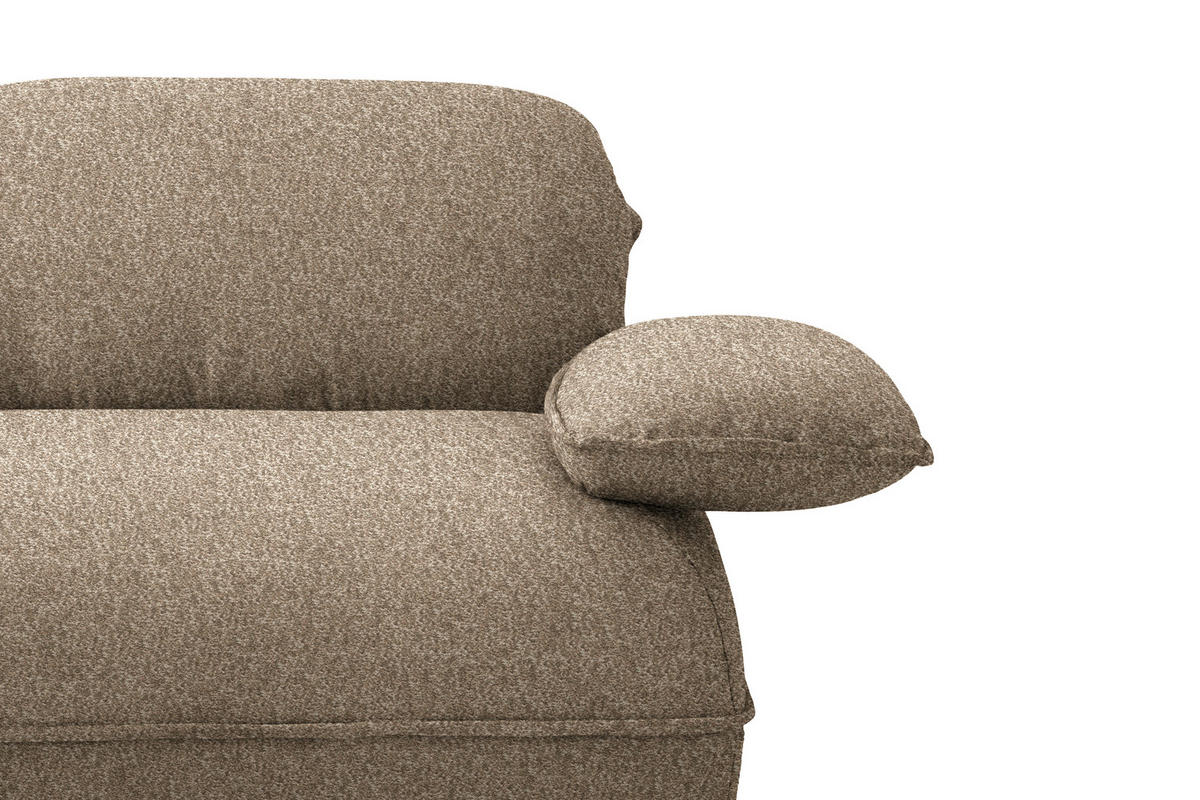 ECKSOFA  in Chenille Beigebraun  154/343 cm  - Beigebraun/Schwarz, Design, Kunststoff/Textil (154/343cm) - Koinor