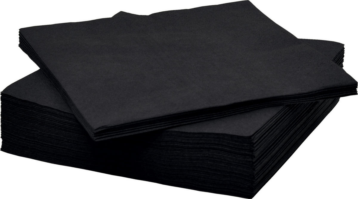 SERVIETTE  33/33 cm   - Schwarz, Basics, Papier (33/33cm) - Boxxx