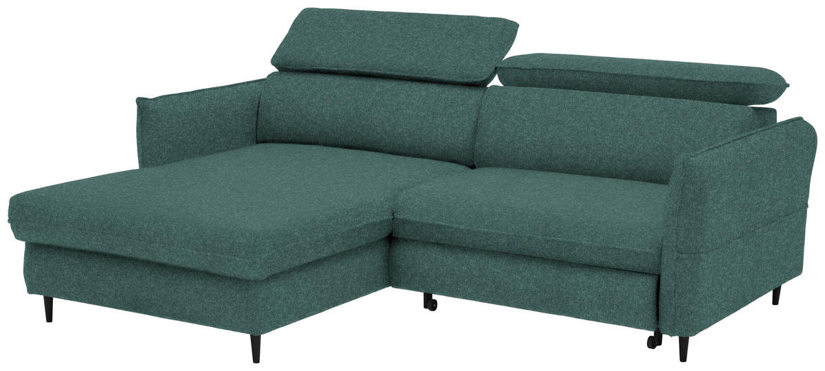 Freisteller von Stylife ECKSOFA Dunkelgrün Samt.