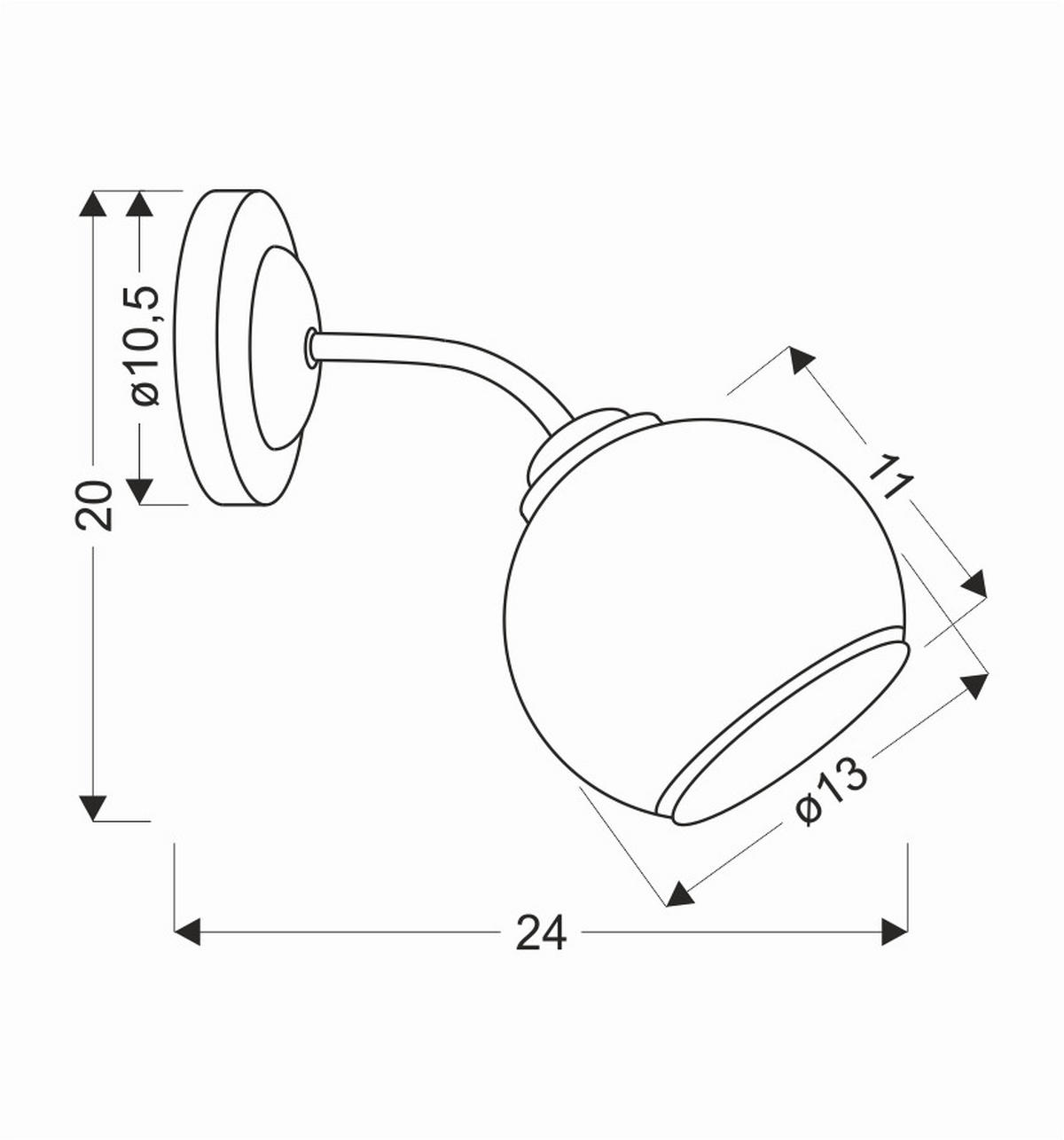 WANDLEUCHTE 24/13/20 cm   - Schwarz/Weiß, KONVENTIONELL, Metall (24/13/20cm)