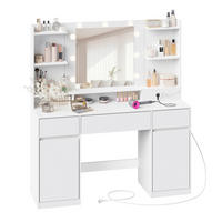 SCHMINKTISCH 107/40/144 cm, Weiß  - Weiß, KONVENTIONELL, Glas/Holzwerkstoff (107/40/144cm) - Boxxx