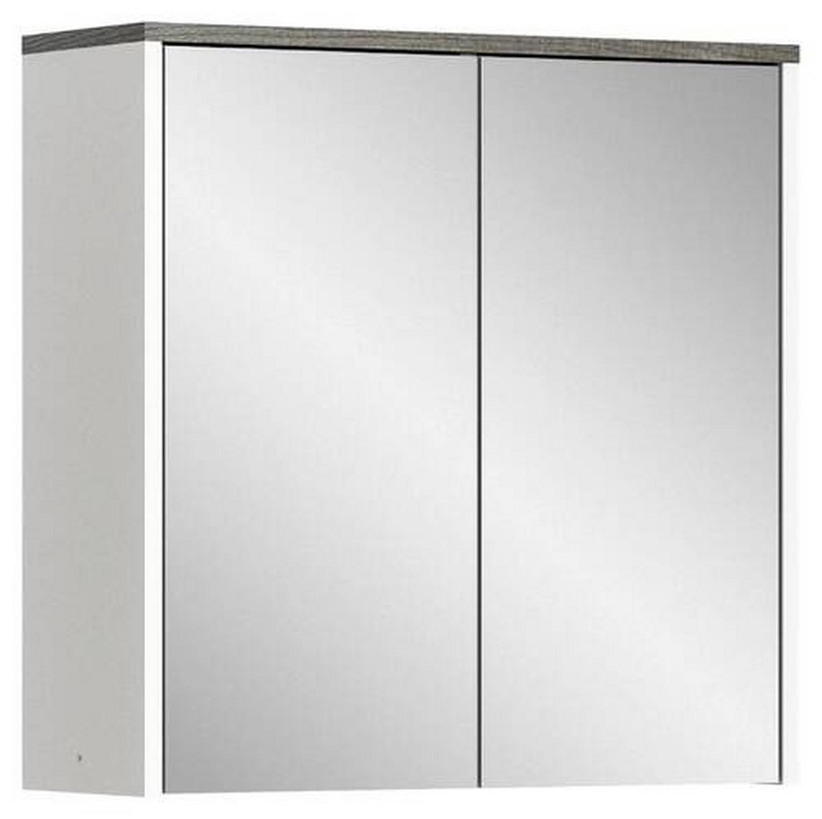 SPIEGELSCHRANK 60/60/21 cm  - Weiß/Silbereichenfarben, MODERN, Holzwerkstoff (60/60/21cm) - Xora