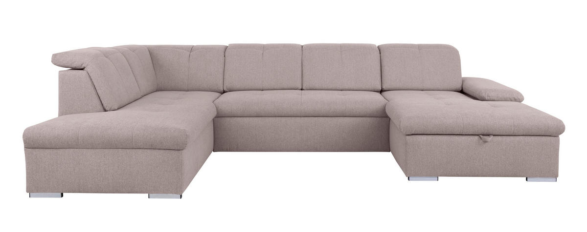 WOHNLANDSCHAFT - Taupe/Grau, Design, Textil/Metall (215/328/173cm) - MID.YOU