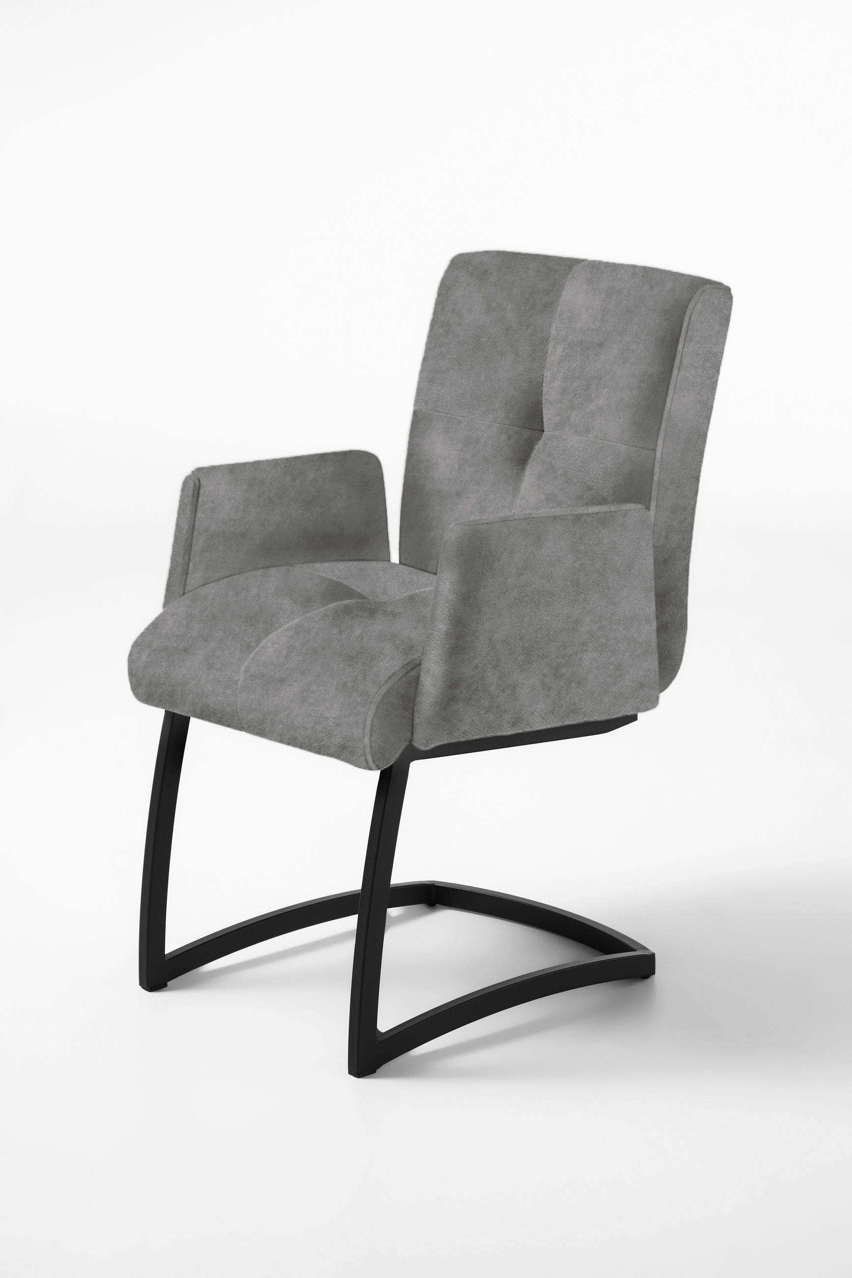 STOLICA S NASLONOM ZA RUKE  siva  drvo, metal, tekstil, drvni materijal      - siva/crna, Moderno, drvni materijal/drvo (59/88/68cm) - Livetastic