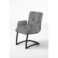 STOLICA S NASLONOM ZA RUKE  siva  drvo, metal, tekstil, drvni materijal      - siva/crna, Moderno, drvni materijal/drvo (59/88/68cm) - Livetastic
