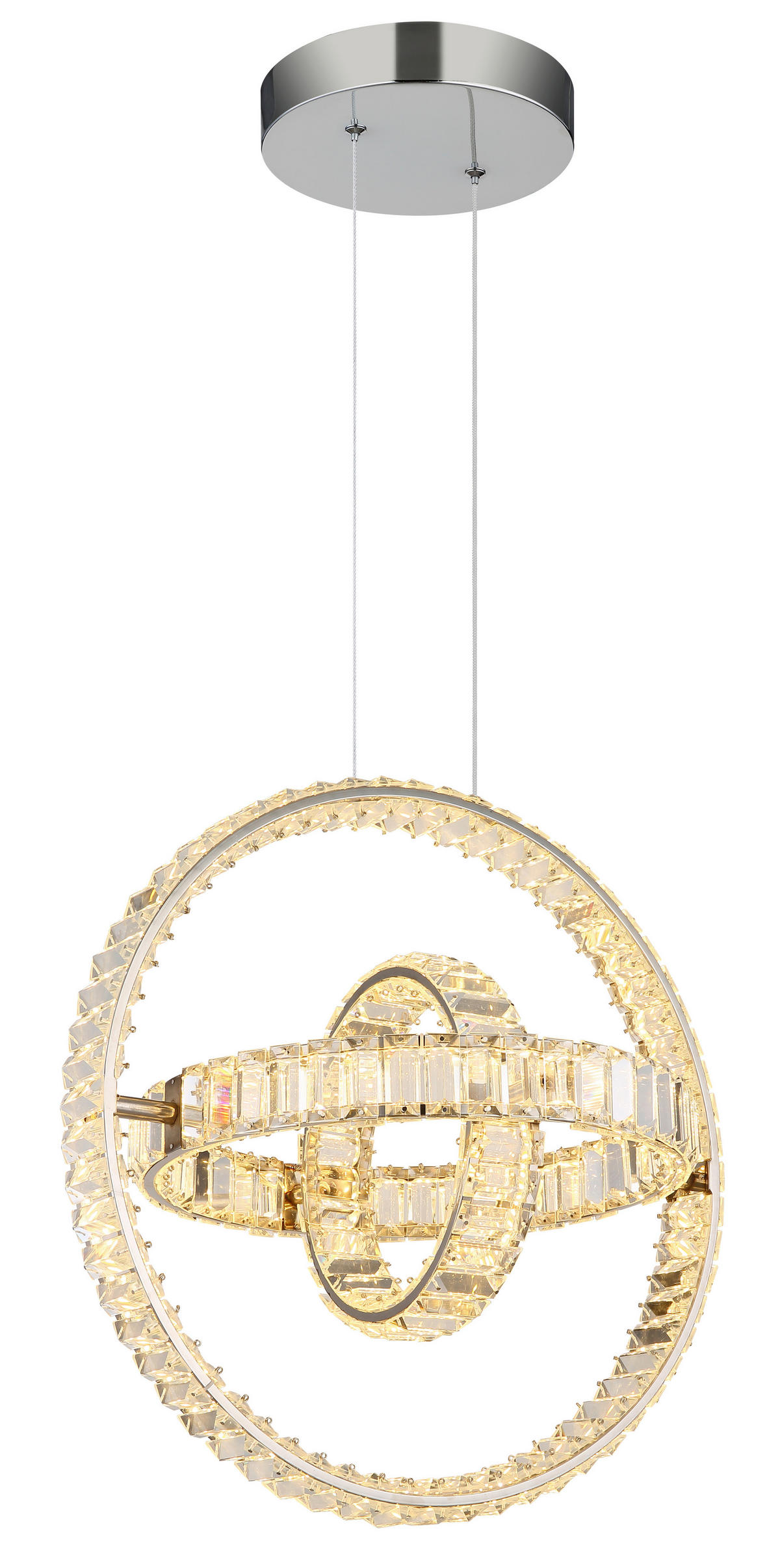 LED-HÄNGLAMPA NEIL 50/40/120 cm  - klar/kromfärg, Design, metall/glas (50/40/120cm) - Globo
