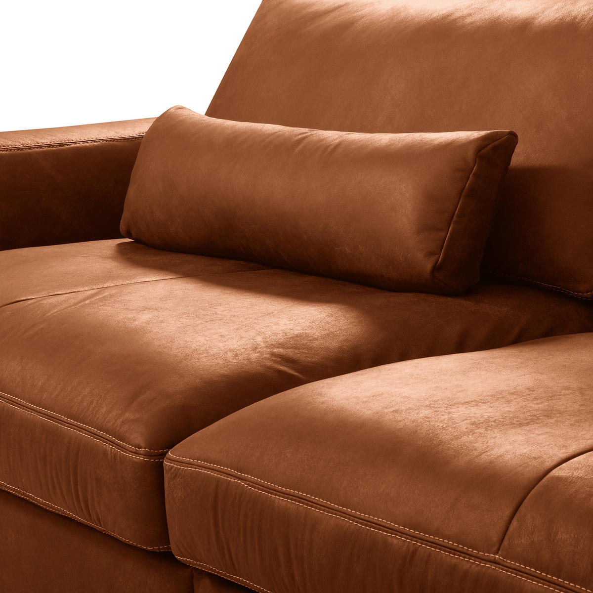 3-SITZER-SOFA  in Echtleder Karamell   - Beige/Karamell, Design, Leder/Kunststoff (300/85/123cm) - Livetastic
