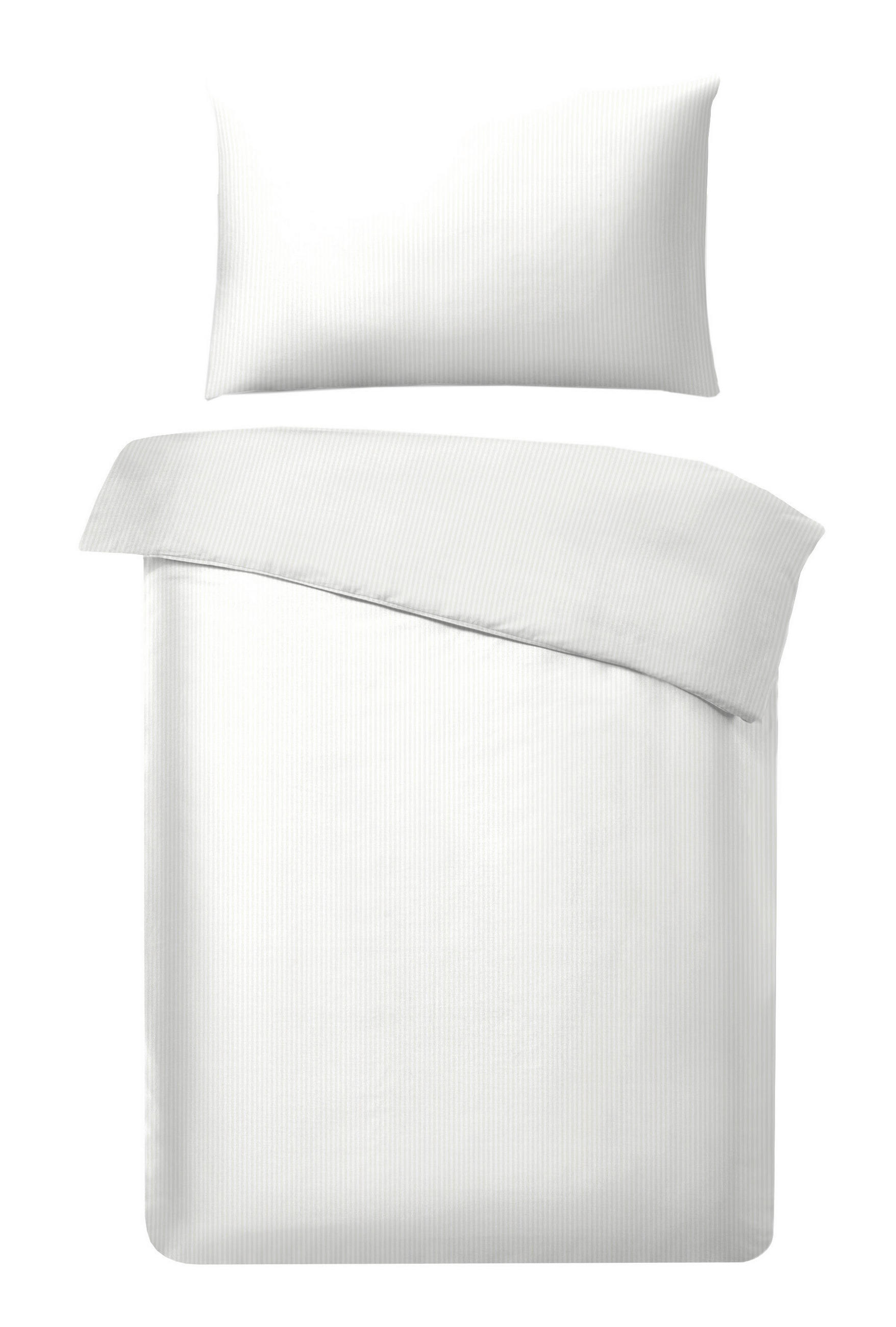 BETTWÄSCHESET Mino Satin 160/210 cm  65 cm/100 cm  - Weiss, Basics, Textil (160/210cm) - Dieter Knoll
