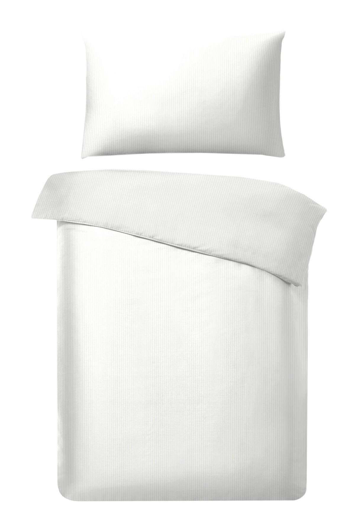 BETTWÄSCHESET Mino Satin 160/210 cm  65 cm/100 cm  - Weiss, Basics, Textil (160/210cm) - Dieter Knoll