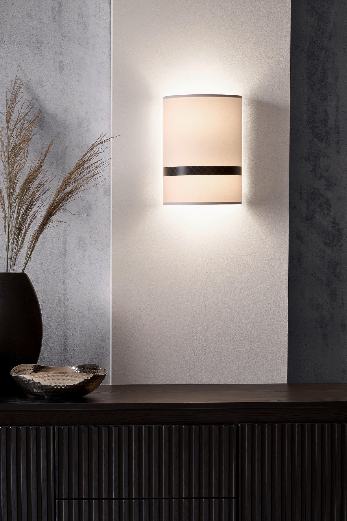 DECKENLEUCHTE ROUND LIGHTS 53/23 cm   - Schwarz/Weiß, LIFESTYLE, Textil/Metall (53/23cm) - Joop!