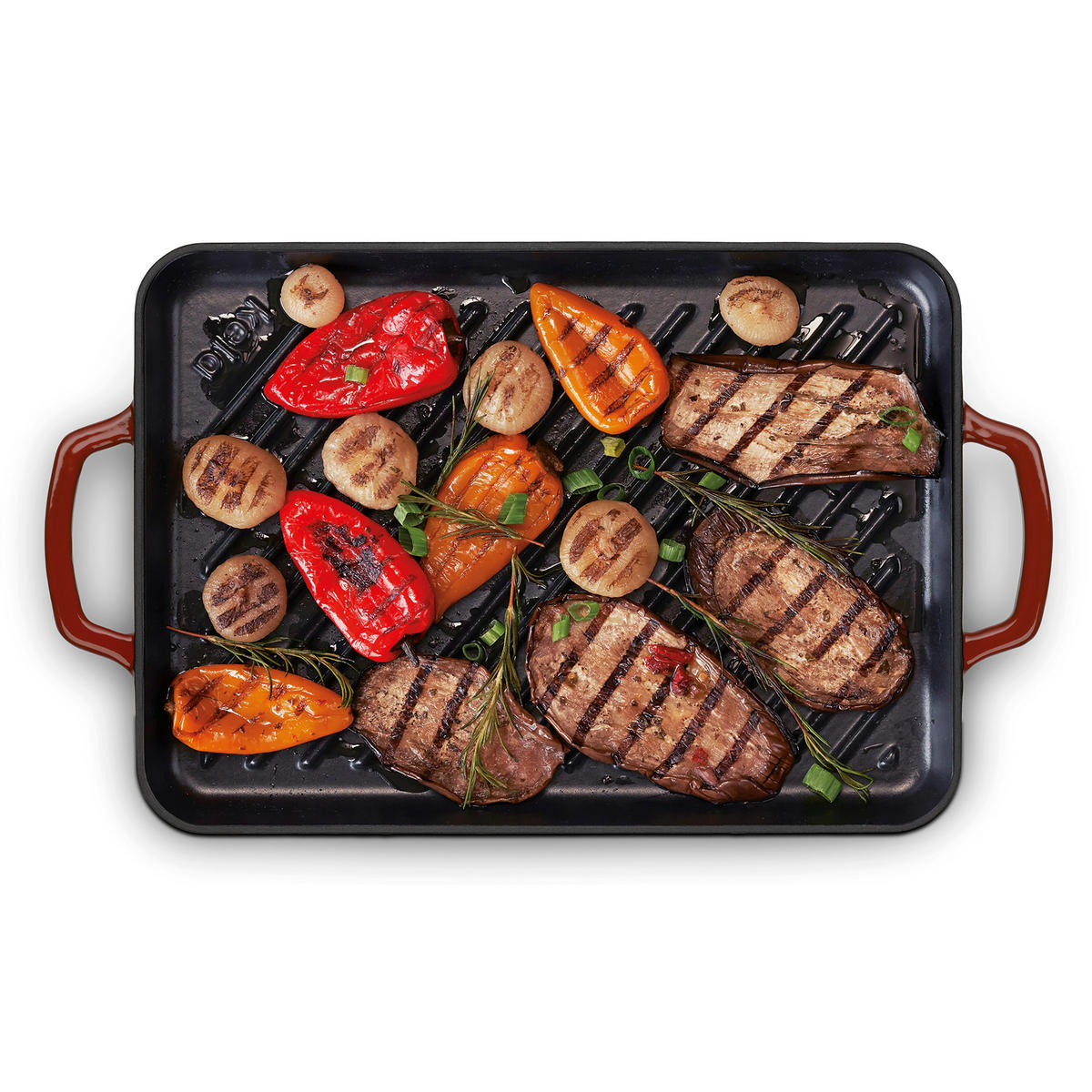GRILLPLATTE - Rot, KONVENTIONELL, Metall (35/25/2cm) - Kela