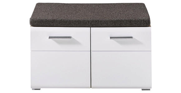 GARDEROBENBANK Webstoff Weiß, Eichefarben - Eichefarben/Silberfarben, KONVENTIONELL, Kunststoff/Textil (80/48/37cm) - Voleo