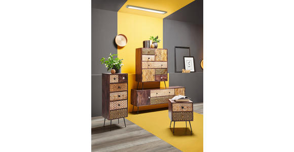 KOMMODE in 40/108/35 cm - Dunkelbraun/Multicolor, LIFESTYLE, Holz/Metall (40/108/35cm) - Landscape
