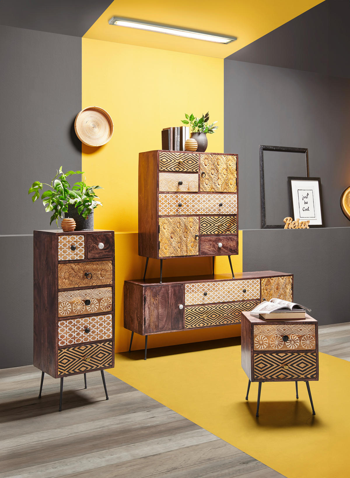 KOMMODE  in 40/108/35 cm  - Dunkelbraun/Multicolor, LIFESTYLE, Holz/Metall (40/108/35cm) - Landscape