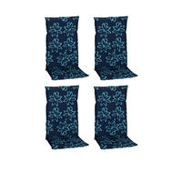 SESSELAUFLAGE in Blau, Hellblau Blume  - Blau/Hellblau, Basics, Textil (118/50/6cm) - Gardenson