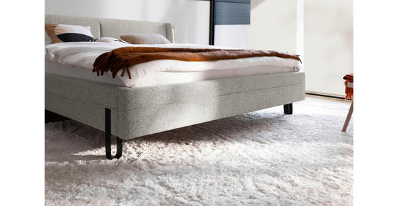 POLSTERBETT Beleuchtung 180/200 cm  in Taupe  - Taupe/Schwarz, MODERN, Textil/Metall (180/200cm) - Novel