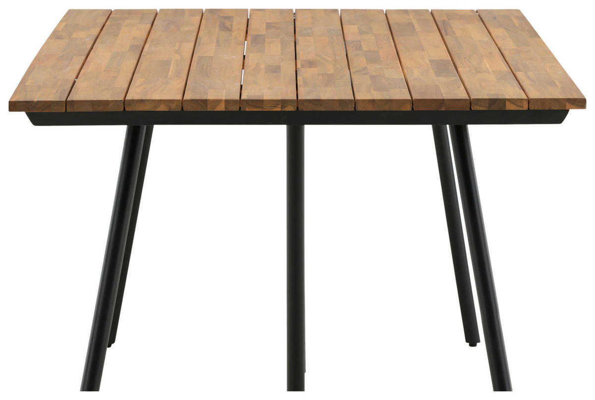 GARTENTISCH 200/100/74 cm Holz, Metall rechteckig  - Schwarz/Teakfarben, KONVENTIONELL, Holz/Metall (200/100/74cm) - Gardenson