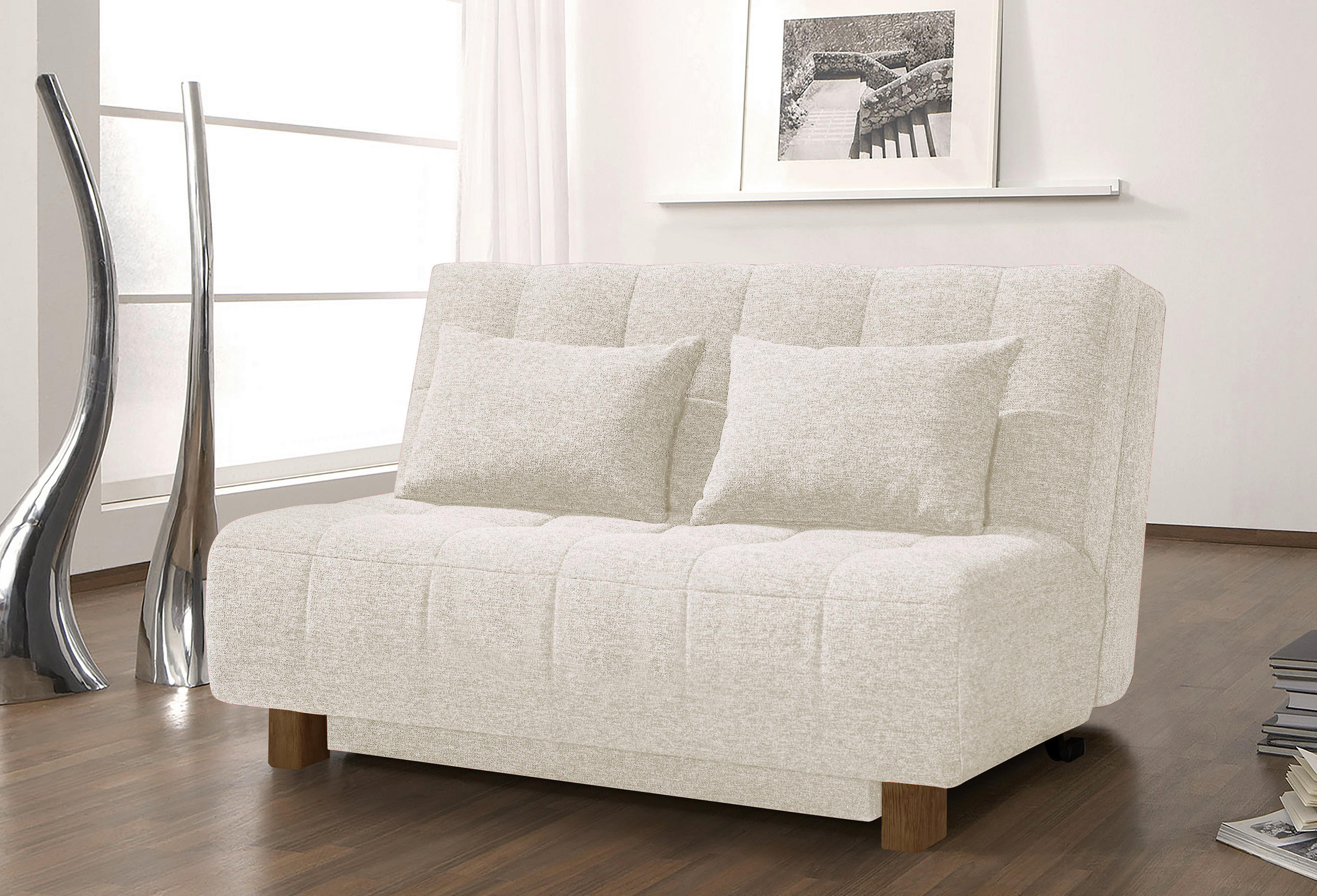 SCHLAFSOFA in Flachgewebe Naturfarben - Naturfarben, Design, Holz/Textil (145/92/102cm) - Novel