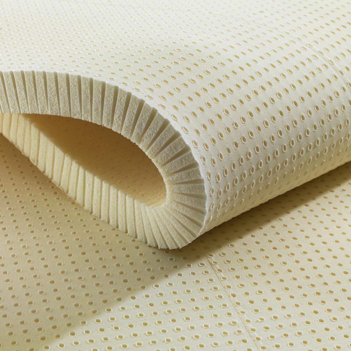 TOPPER WALDGRÜN LATEX 90/200 cm Höhe ca. 6 cm  - Weiß, Basics, Textil (90/200cm) - Linea Natura