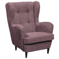 OHRENSESSEL in Webstoff Aubergine  - Aubergine/Schwarz, Basics, Holzwerkstoff/Textil (78/102/98cm) - MID.YOU