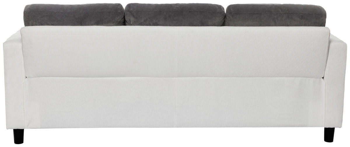 ECKSOFA Dunkelgrau Cord  - Dunkelgrau/Schwarz, Design, Kunststoff/Textil (198/135cm) - P & B