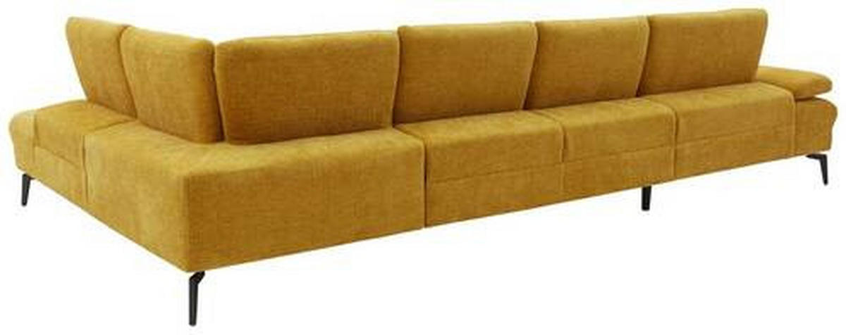 WOHNLANDSCHAFT in Webstoff Currygelb  - Currygelb/Schwarz, Design, Textil/Metall (157/354/208cm) - Dieter Knoll