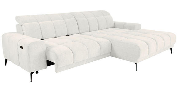 ECKSOFA inkl.Funktionen Beige Chenille  - Beige/Schwarz, MODERN, Textil/Metall (300/195cm) - Xora