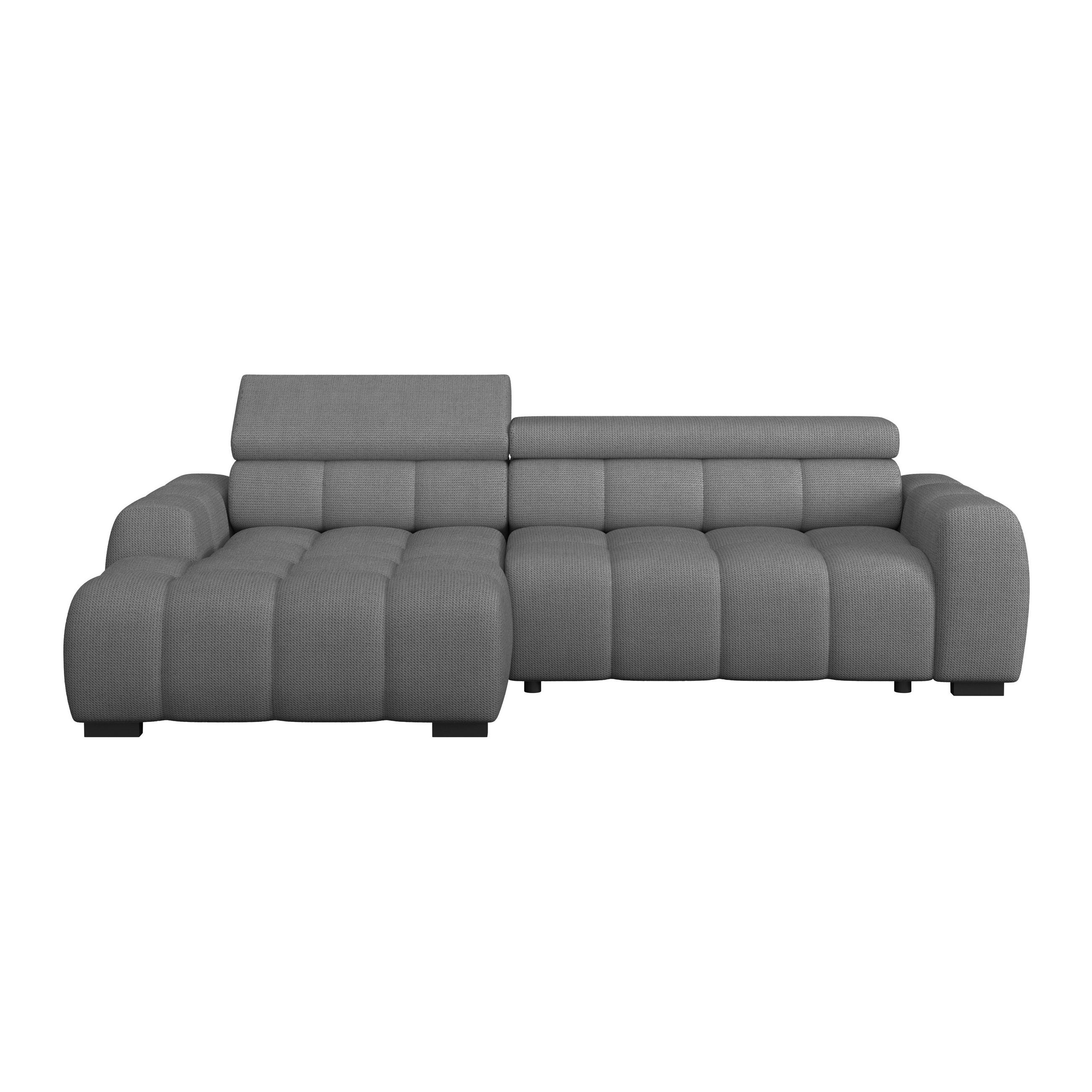 ECKSOFA Anthrazit Webstoff  - Anthrazit/Schwarz, Trend, Kunststoff/Textil (168/285cm) - Livetastic