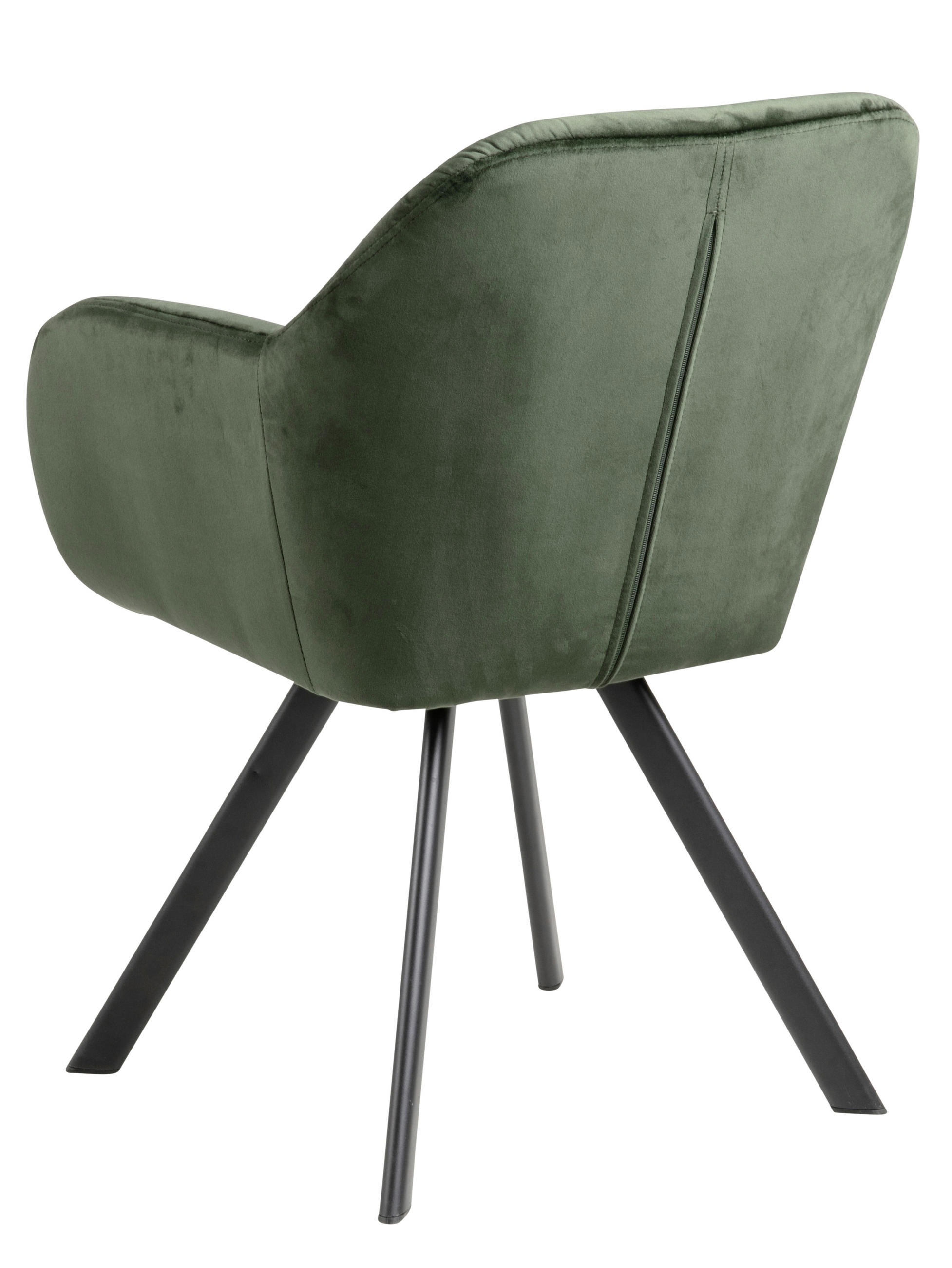 ARMLEHNSTUHL (DREHBAR)  in Samt  - Waldgrün/Schwarz, Design, Textil/Metall (57,5/81,5/61,5cm) - Carryhome